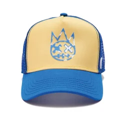 CLEAN LOGO MESH BACK TRUCKER CURVED VISOR IN VINTAGE YELLOW