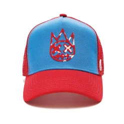 CLEAN LOGO MESH BACK TRUCKER CURVED VISOR IN VINTAGE BLUE