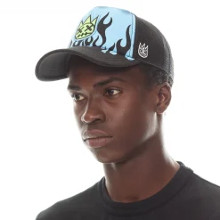 CLEAN SHIMUCHAN LOGO FOAM MESH TRUCKER HAT IN BLACK