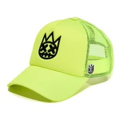 CLEAN SHIMUCHAN LOGO MESH BACK TRUCKER HAT IN NEON YELLOW