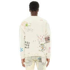 CREW NECK SWEATSHIRT IN VINTAGE WINTER CREAM
