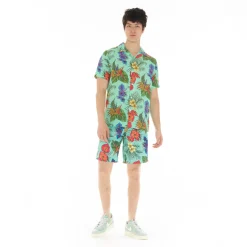 ELASTIC WAIST SWIMSUIT IN HAWAIIAN FLOWER