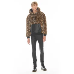 LEOPARD FAUX FUR PULL OVER