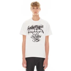 LUCKY BASTARD SHORT SLEEVE CREW NECK TEE IN WHITE