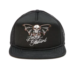 LUCKY BASTARD TRUCKER HAT IN BLACK