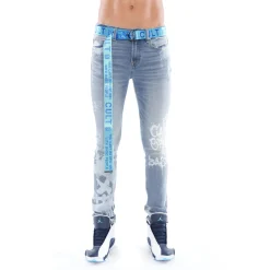 PUNK SUPER SKINNY BELTED STRETCH IN SPRAY