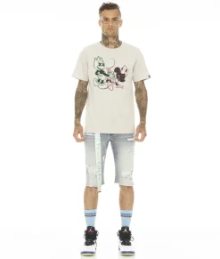 ROCKER MENS SHORT STRETCH W/ BELT IN BLEACH