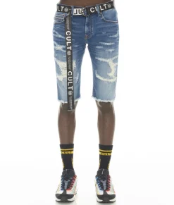 ROCKER SHORT STRETCH BELTED IN RAZOR