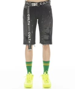 ROCKER SHORT STRETCH BELTED IN ARTIST