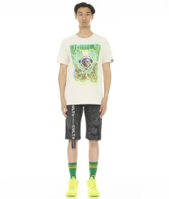 ROCKER SHORT STRETCH BELTED IN ARTIST