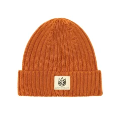 SHIMUCHAN LOGO KNIT HAT IN VINTAGE RUST