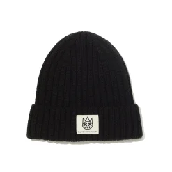 SHIMUCHAN LOGO KNIT HAT IN VINTAGE BLACK