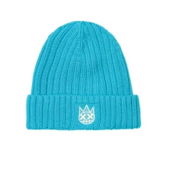 SHIMUCHAN LOGO KNIT HAT IN ELECTRIC BLUE