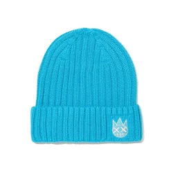 SHIMUCHAN LOGO KNIT HAT IN ELECTRIC BLUE