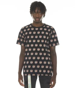 SHORT SLEEVE CREW NECK TEE " LOGO" IN MULTI