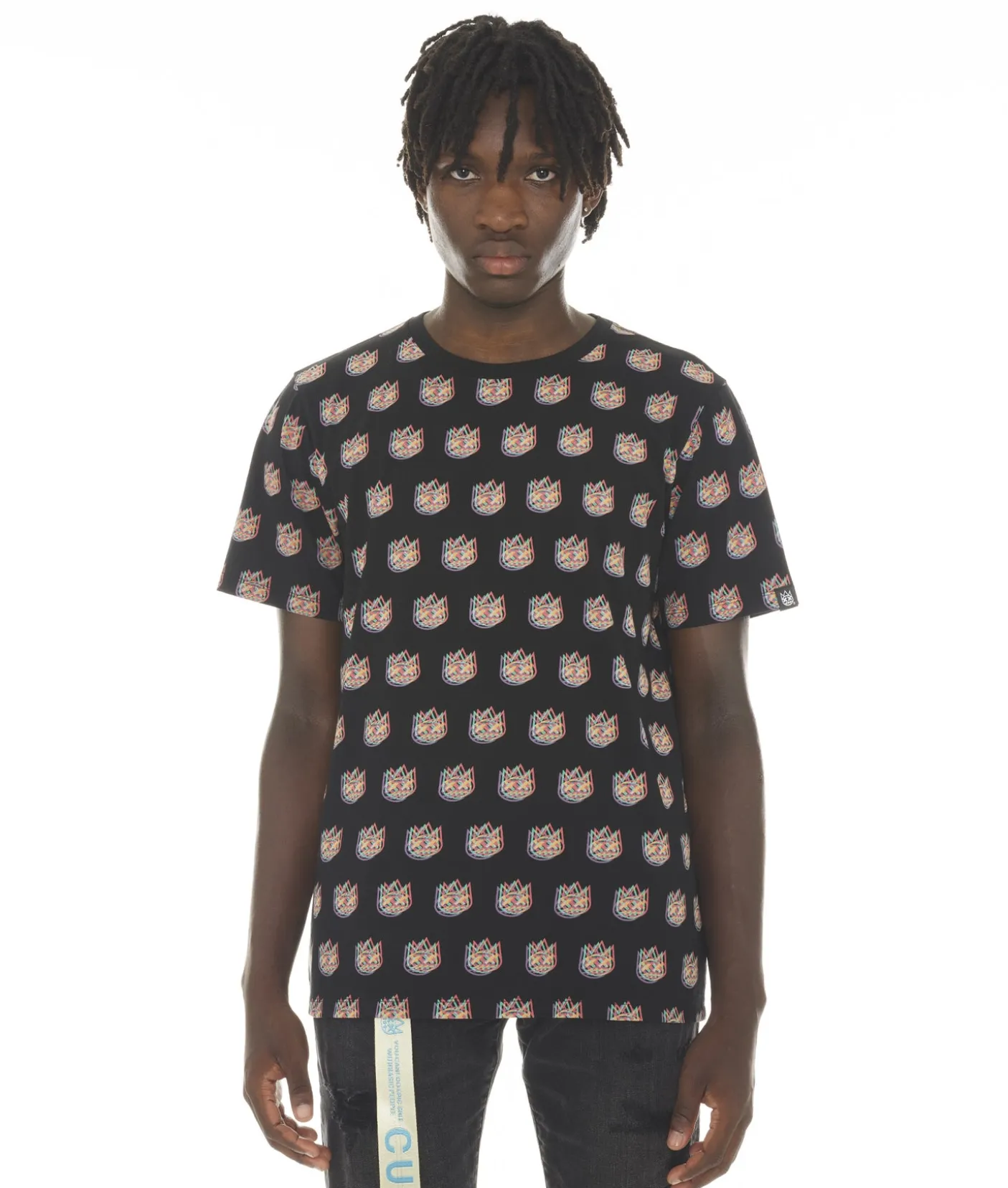 SHORT SLEEVE CREW NECK TEE " LOGO" IN MULTI