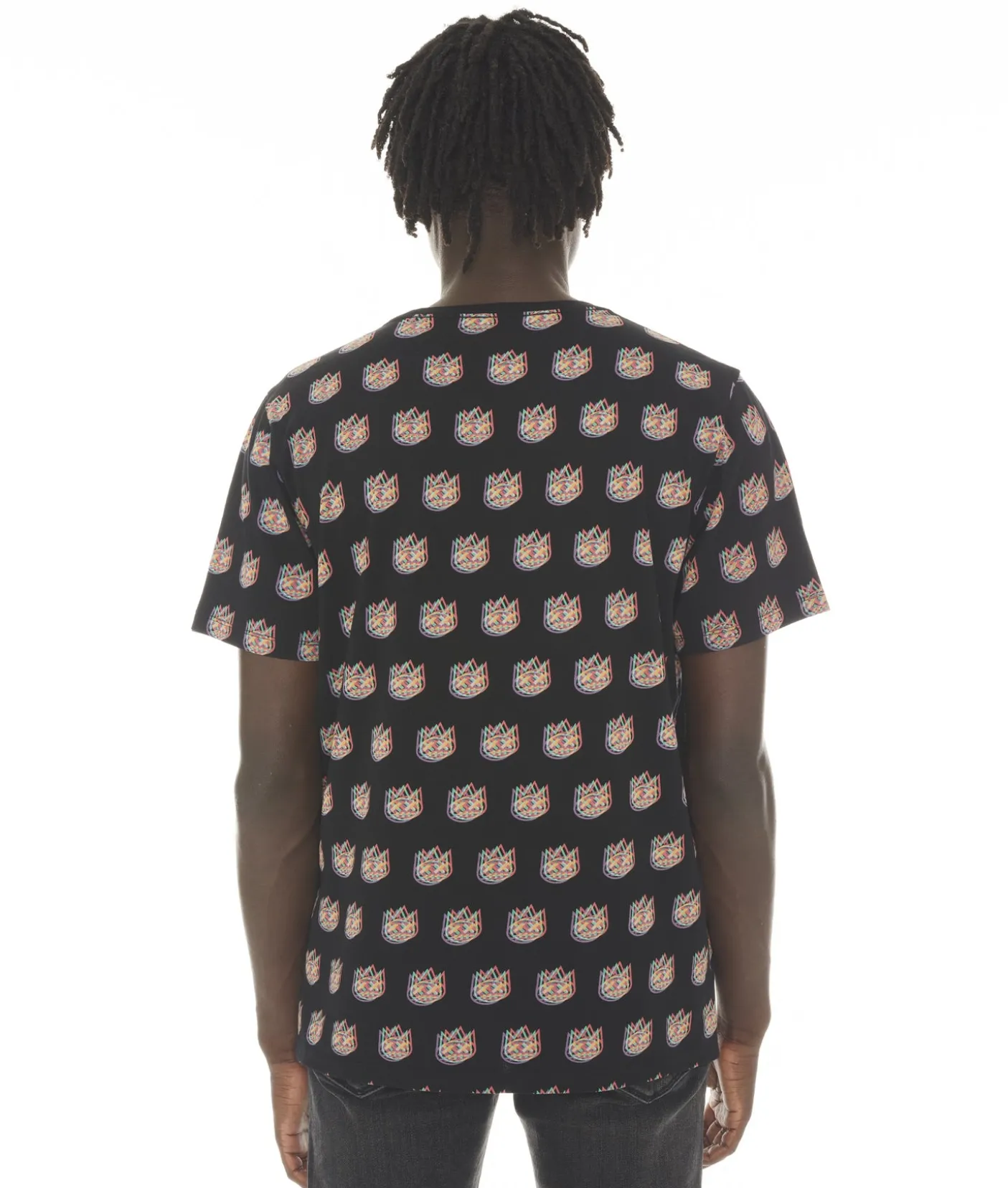 SHORT SLEEVE CREW NECK TEE " LOGO" IN MULTI