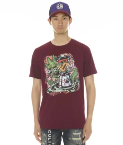 SHORT SLEEVE CREW NECK TEE "BLENDER" IN BEET RED
