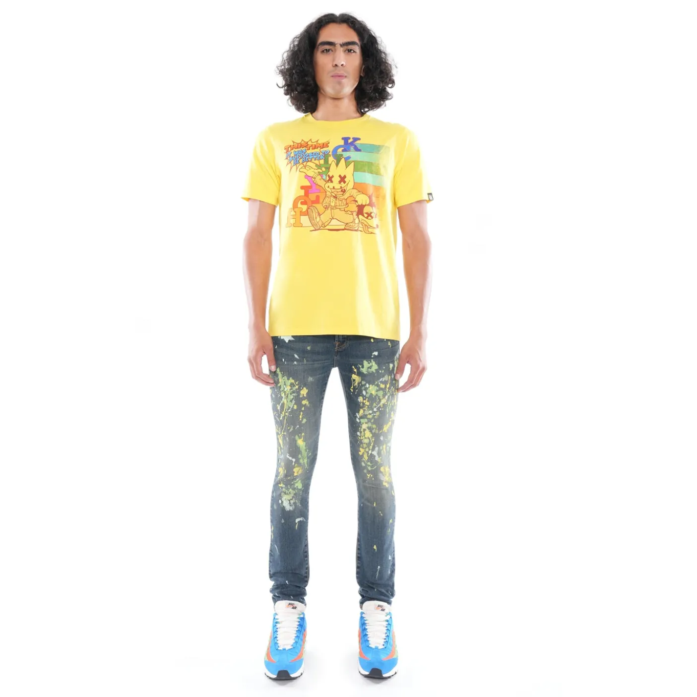 SHORT SLEEVE CREW NECK TEE "KILLER" IN MAIZE