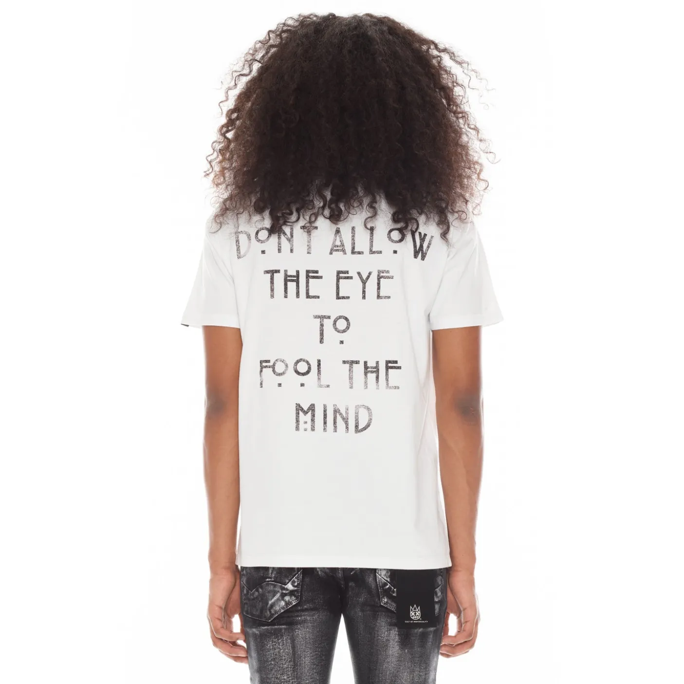 SHORT SLEEVE CREW NECK TEE 26/1'S "RAVEN" IN WHITE