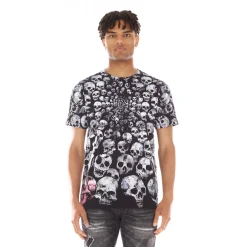 SHORT SLEEVE CREW NECK TEE "GRAVEYARD" IN TIE DYE