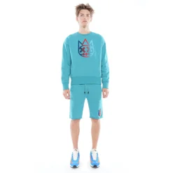 SWEATSHORT IN TILE BLUE