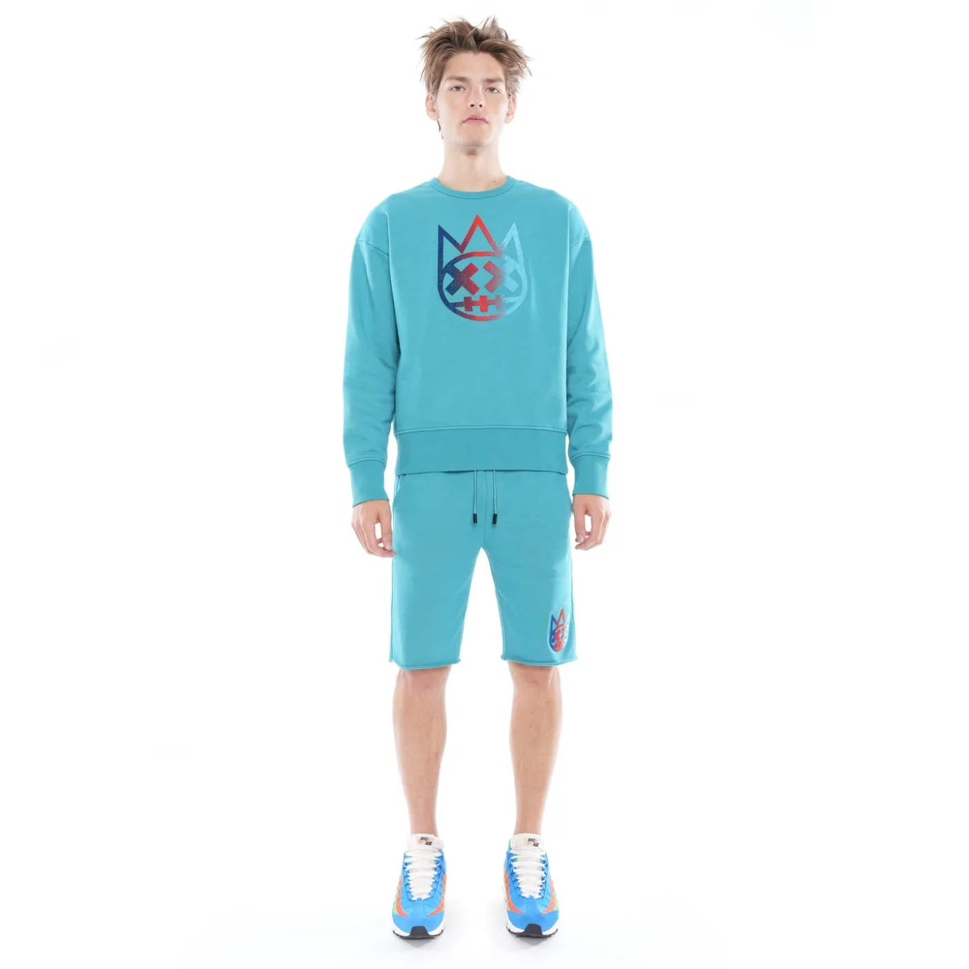SWEATSHORT IN TILE BLUE