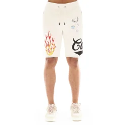 SWEATSHORTS IN WINTER WHITE GRAFFITI