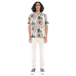 YAKUZA SHORT SLEEVE WOVEN SHIRT IN CREAM