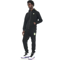 ZIP HOODED SWEATSHIRT IN BLACK