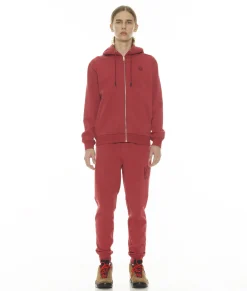ZIP HOODY IN GARNET