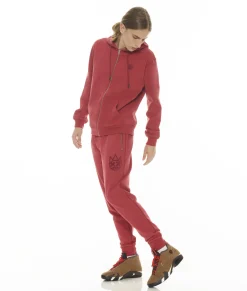 ZIP HOODY IN GARNET