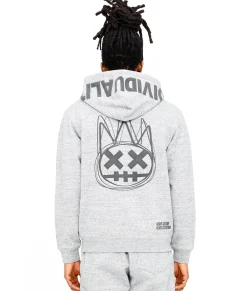 ZIP HOODY IN HEATHER GREY