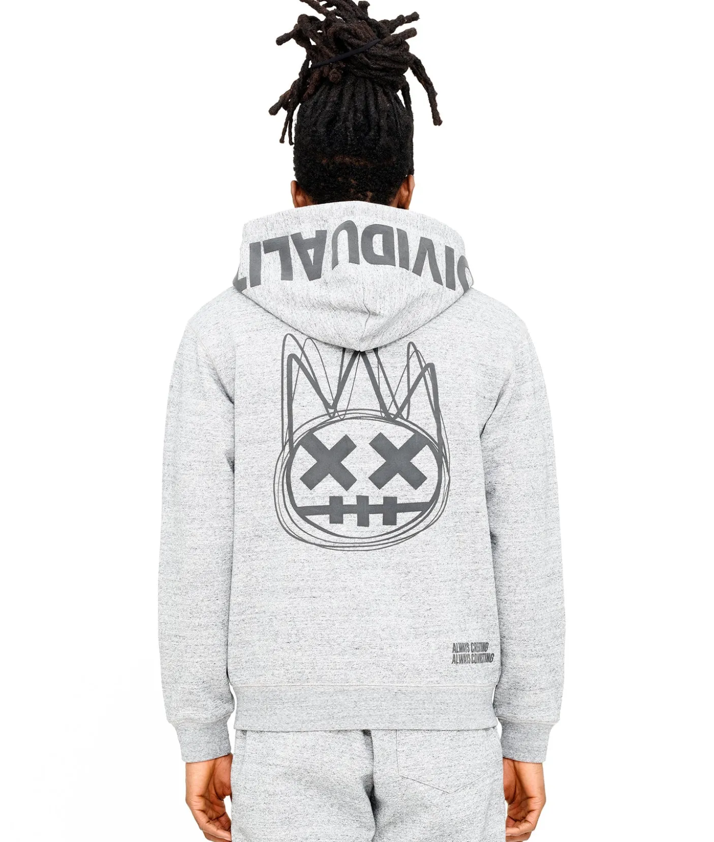 ZIP HOODY IN HEATHER GREY