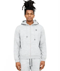 ZIP HOODY IN HEATHER GREY