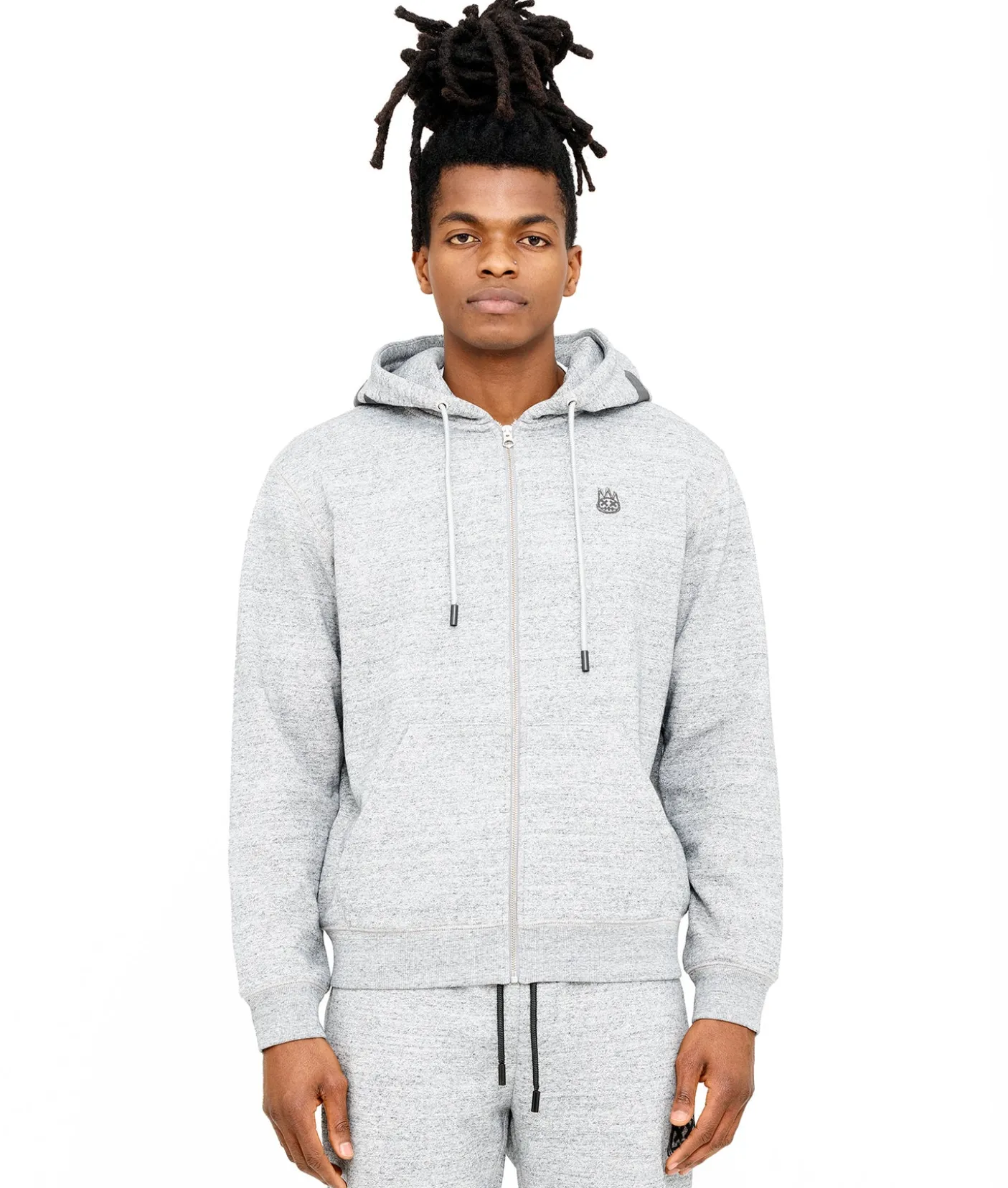 ZIP HOODY IN HEATHER GREY