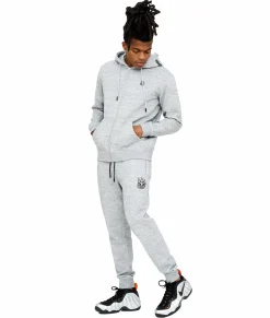 ZIP HOODY IN HEATHER GREY