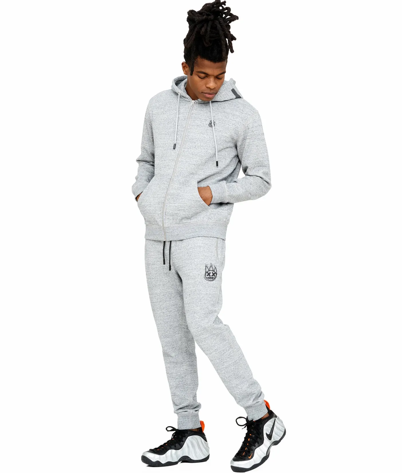 ZIP HOODY IN HEATHER GREY